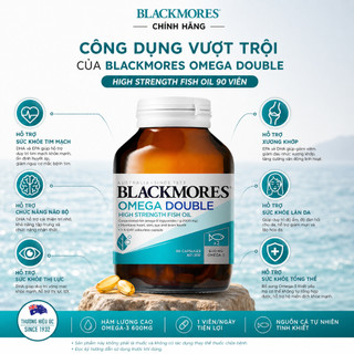 [CHÍNH HÃNG] Viên uống dầu cá Blackmores Omega Double 90 viên hỗ trợ trí não và sức khoẻ tim mạch