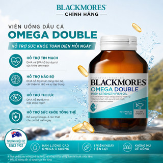 [CHÍNH HÃNG] Viên uống dầu cá Blackmores Omega Double 90 viên hỗ trợ trí não và sức khoẻ tim mạch