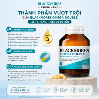 [CHÍNH HÃNG] Viên uống dầu cá Blackmores Omega Double 90 viên hỗ trợ trí não và sức khoẻ tim mạch