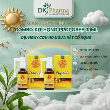 Combo 2 Hộp Xịt Họng keo Ong Propobee 30ml Giảm Ngứa Rát Họng, Giảm Ho, Giảm Đau Răng, Nhiệt Miệng-DK Pharma