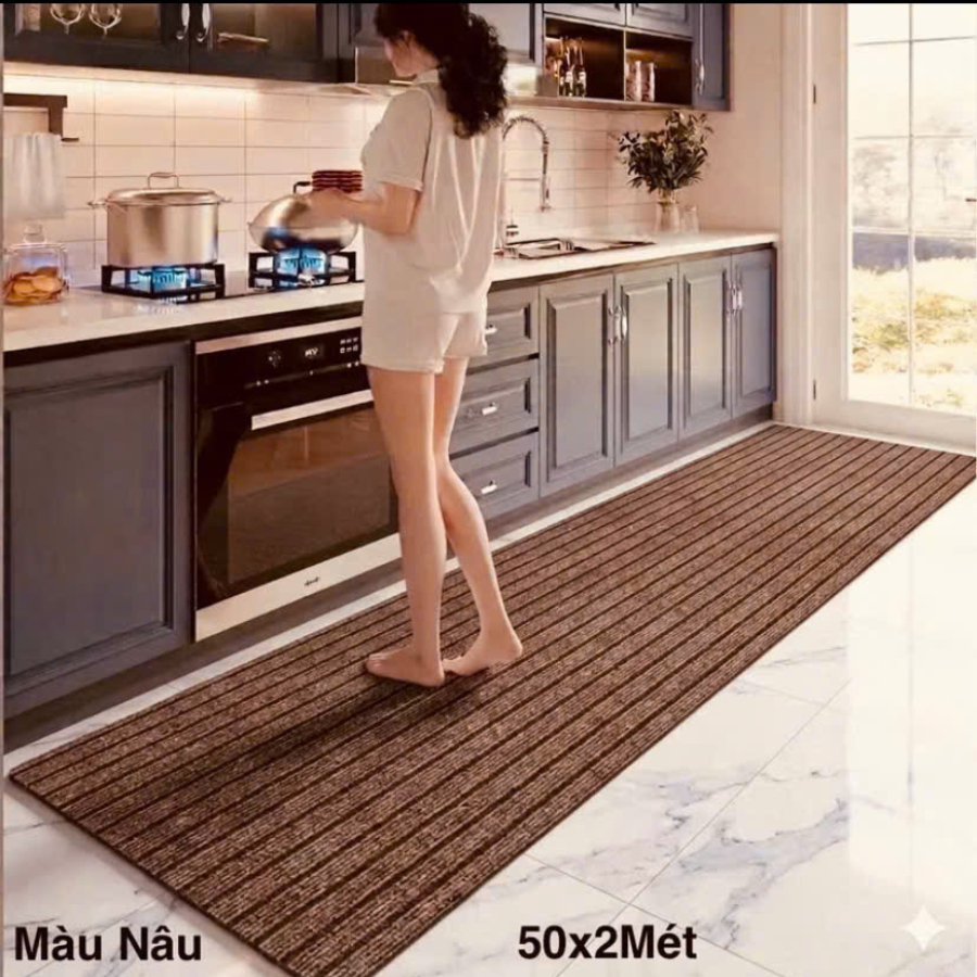 [Dài 2m]Thảm Lau Chân Trải Sàn Nhà Bếp Dạ Sợi Polyester Kích Thước Dài Chống Trượt D1986