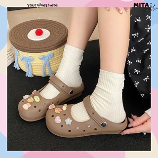 Giày mary-jane kiểu dáng búp bê nữ có quai hậu kèm charm Pizza dễ thương CS-281 Mita
