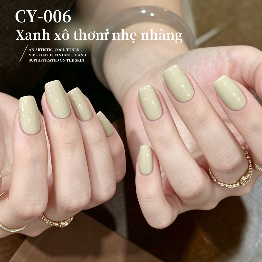 XEIJAYI 10ml - Sơn móng tay dạng gel màu be-xanh lá cây, bền màu và thích hợp để tự làm tại nhà.