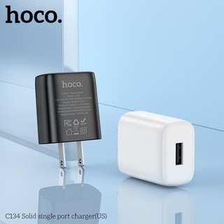 Cốc sạc Hoco C134 cổng USB-A max 12W, chân dẹp US