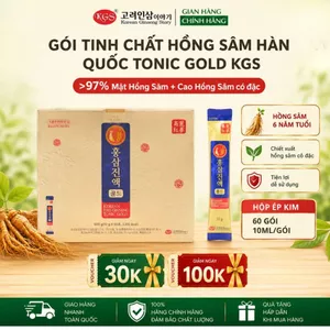 Nước Hồng Sâm Hàn Quốc KGS Tonic Gold – Hồng Sâm 6 Năm Bổ Sung Vitamin C, B3 - hộp 10 gói/ 60 gói