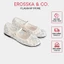 - Giày búp bê nữ balletcore lưới phối hoa quai ngang kiểu dáng basic màu kem - EL125