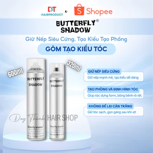 Gôm BUTTERFLY SHADOW Hàng Chuẩn 320ml/600ml –Gôm Xịt Giữ Nếp Tóc Siêu Cứng, Tạo Kiểu, Phồng Tự Nhiên