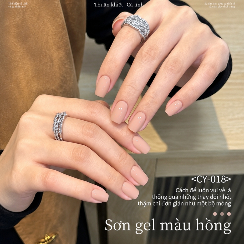 XEIJAYI 40ml - Sơn móng tay dạng gel màu hồng nude tông ấm, lâu trôi, phù hợp cho mọi mùa.