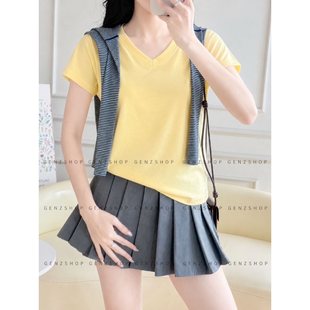 ÁO THUN  BABYTEE Cổ Tim Trơn Chất Cotton Đi Học ĐI Chơi Đi Làm BBT27 | BigBuy360 - bigbuy360.vn