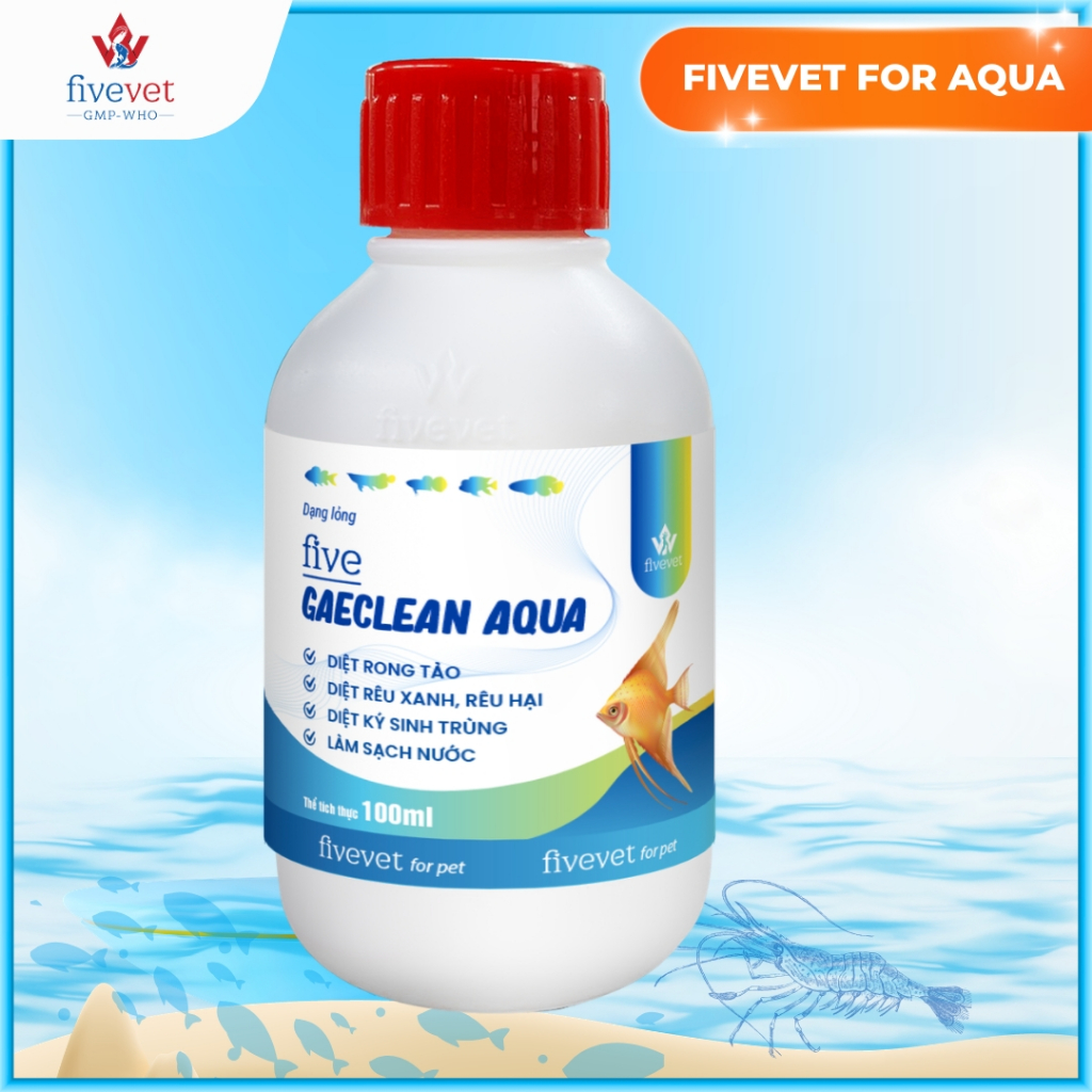 Dung Dịch Xử Lý Nước Hồ Cá Có Rêu Tảo FIVEVET – Five-Gaeclean Aqua (TS cảnh)