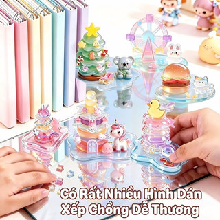 Sticker 3D Nổi Cute DIY - Hình Dán Xếp Chồng Trang Trí Sổ Tay, Nhật Ký, Album, Góc Học Tập Cho Bé