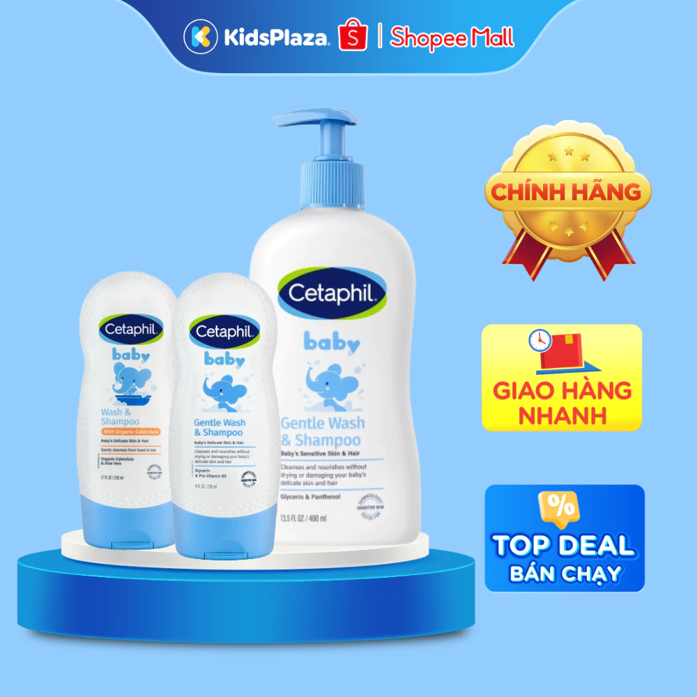 Sữa tắm gội Cetaphil Baby 2in1 400ml bao bì mới