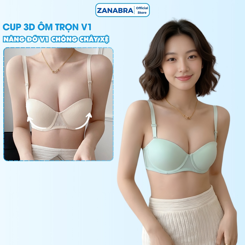 [ Deal Shock ] Áo ngực nữ có gọng nâng ngực tạo khe tôn dáng V1 Áo lót nữ chất cotton mềm mại mút mỏng ZANABRA A824