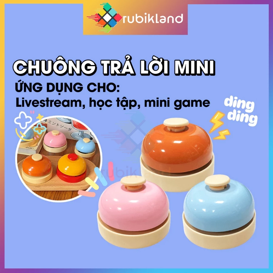 [Nhỏ] Chuông Bấm Để Bàn Mini Loại 6.5cm Đập Tay Dùng Chơi Trò Chơi Huấn Luyện Thú Giáo Cụ Dạy Học
