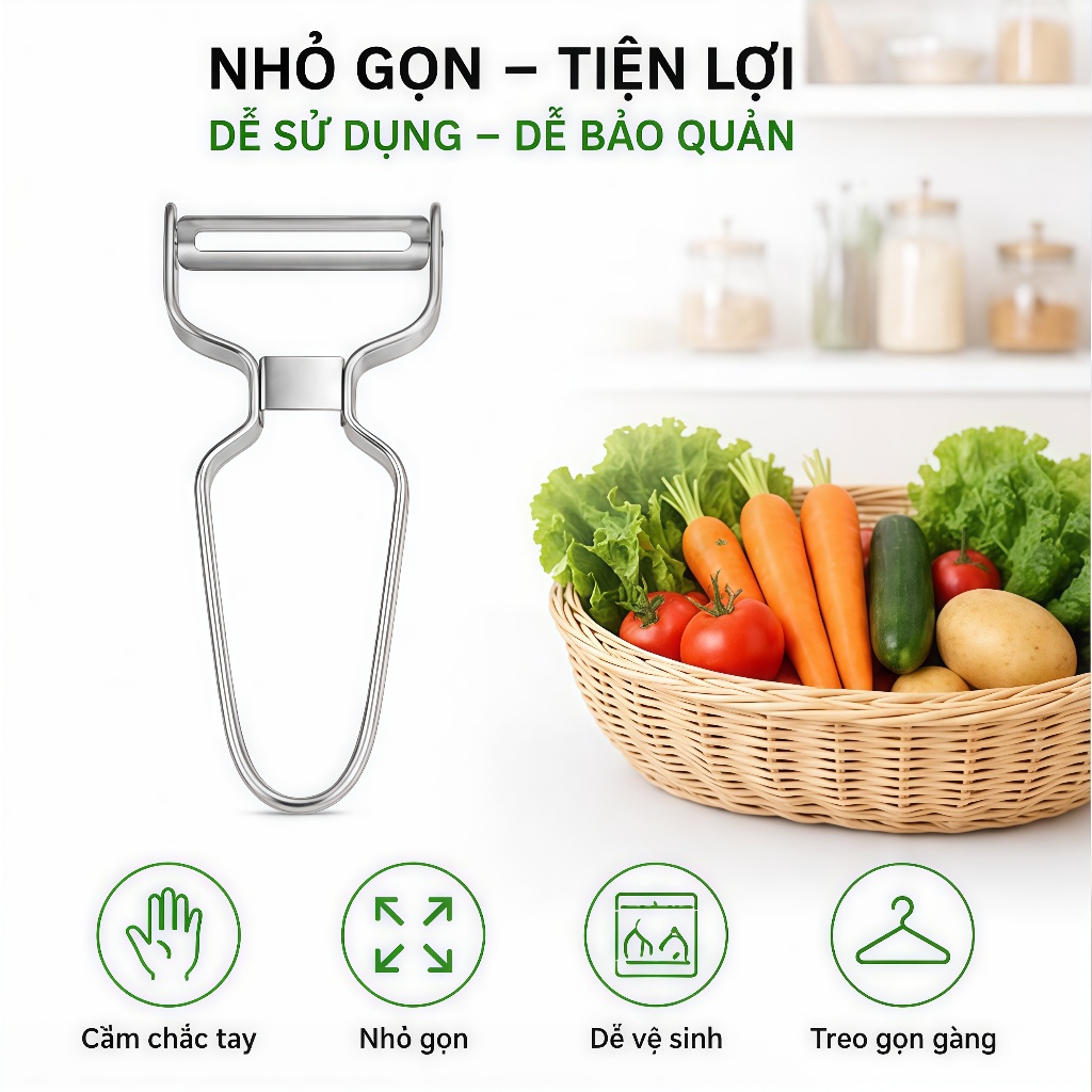 Dụng cụ gọt vỏ đa năng inox, dao bào hoa quả và dưa chuột, lưỡi rộng cao cấp cho nhà bếp