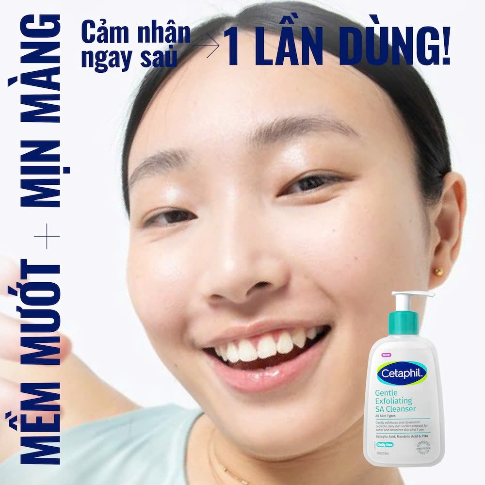 [LIVE] Gel rửa mặt làm sạch dầu nhờn ngăn mụn da dầu nhạy cảm CETAPHIL GENTLE EXFOLIATING SA CLEANSER 473ml