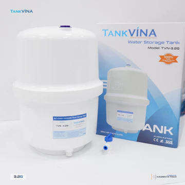 Bình áp kèm van máy lọc nước Tankvina AQUARO 3.2G 8L bằng nhựa cho tất cả các máy lọc nước RO