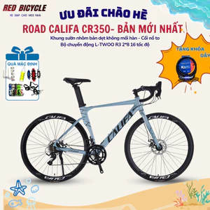 Xe Đạp Đua CALIFA CR350 Tay Đề Lắc, Cối Nổ - Xe Road Bike Khung Nhôm, Phanh Đĩa 2x8 Cấp