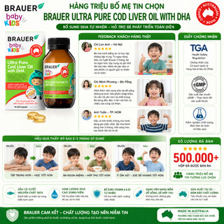 Dầu Cá Brauer Baby & Kids Ultra Pure Cod Liver Oil (12+ months) 90 Viên Maxwell