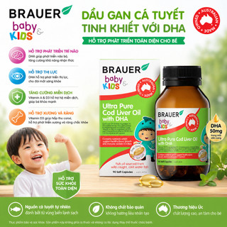 Dầu Cá Brauer Baby & Kids Ultra Pure Cod Liver Oil (12+ months) 90 Viên Maxwell