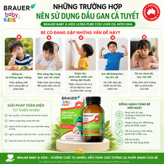 Dầu Cá Brauer Baby & Kids Ultra Pure Cod Liver Oil (12+ months) 90 Viên Maxwell
