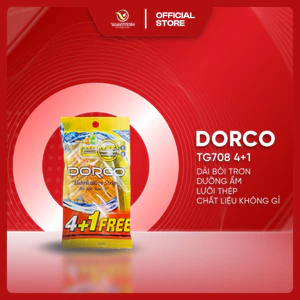 Dao Cạo Râu DORCO TG708 - Túi 5 Cây (4+1) 2 Lưỡi Cạo Êm Ái Sạch Râu Sắc Bén Dành Cho Nam