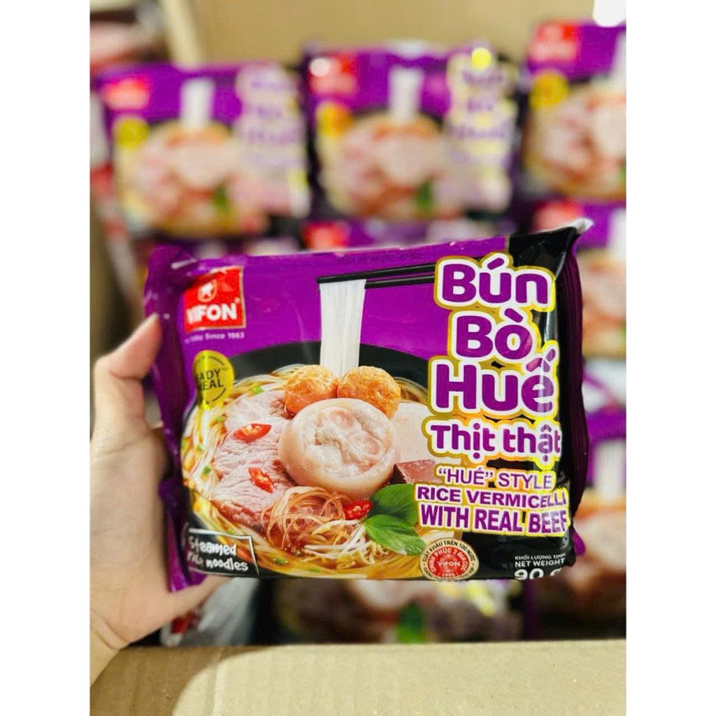 Bún Bò Huế Thịt Thật Vifon 90G Thùng 20 Gói - Chuẩn Vị Bún Bò