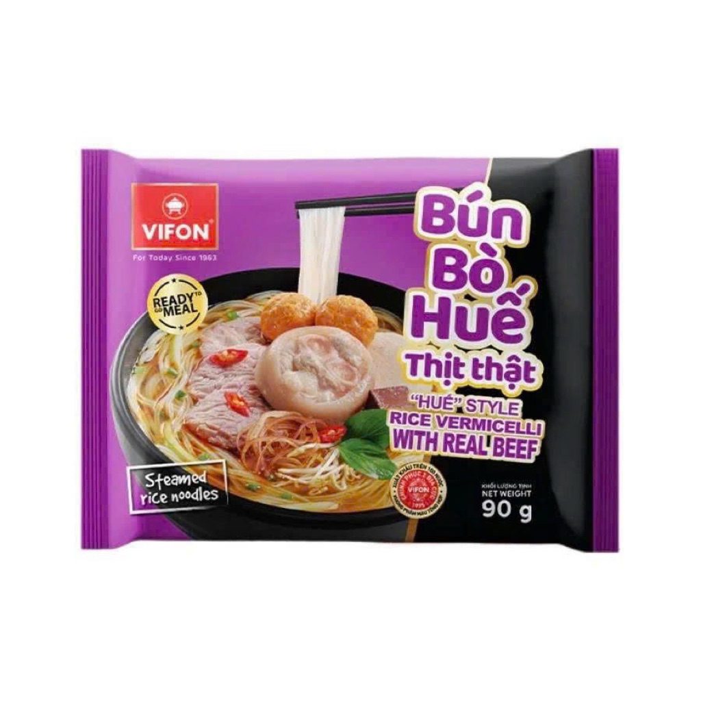 Bún Bò Huế Thịt Thật Vifon 90G Thùng 20 Gói - Chuẩn Vị Bún Bò