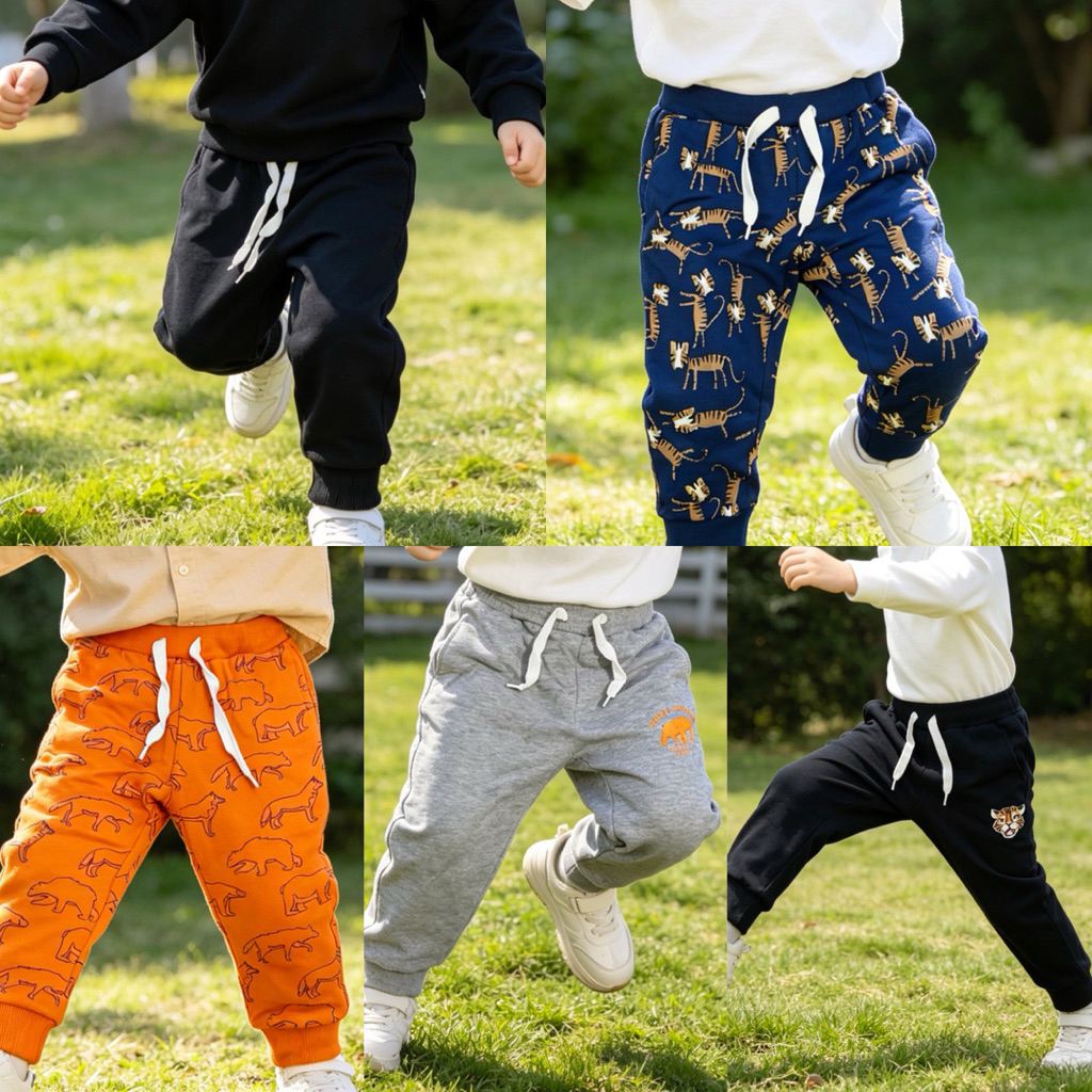 Quần Nỉ Dài Bé Trai Thu Đông Nhiều Mẫu L035 Size 1-9Y (11-35kg) – Quần Dài Trẻ Em Ấm Áp