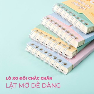 Sổ Tay Học Từ Vựng A7 100GSM 100 Trang Tráng Keo Chống Thấm, Sổ Từ Mới Lò Xo, Sổ Từ Vựng Học Ngôn Ngữ Mới, Sổ Ghi Nhớ