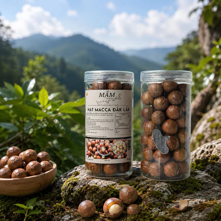 Hạt Macca Size Trung Chẻ Sẵn Macca Đắk Lắk Hộp 500G