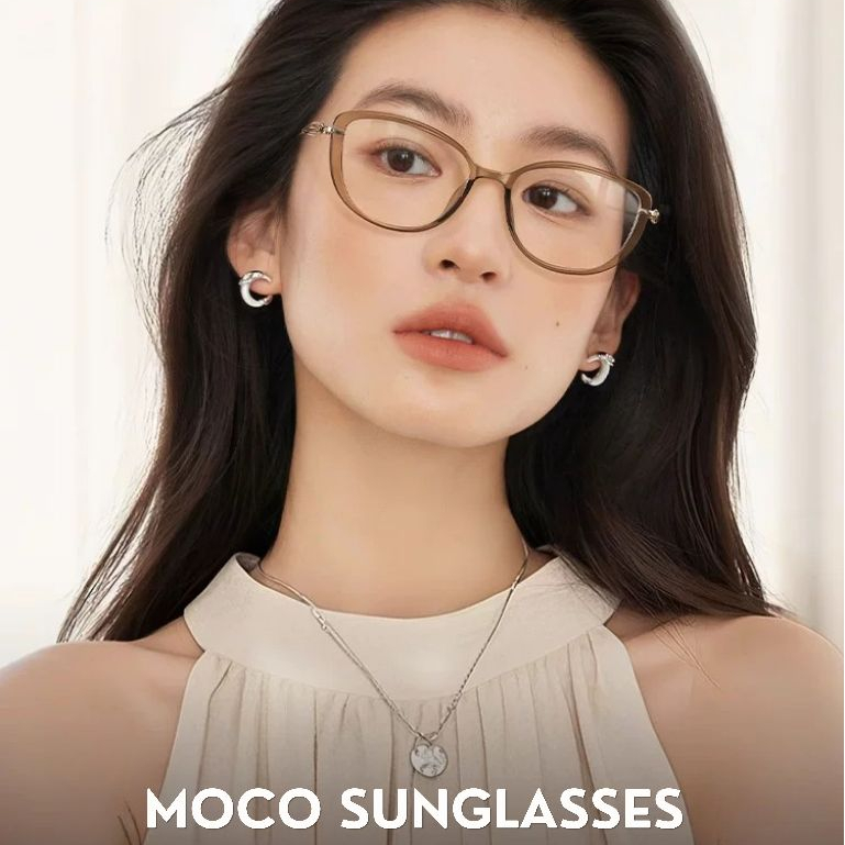Kính Mắt Thời Trang MOCO 23130 Form Mắt Mèo Hottrend, Chống Ánh Sáng Xanh, Lắp Tròng Cận Đeo Gọn Mặt