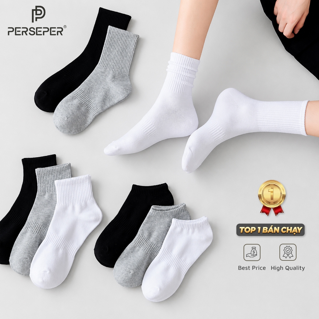 Tất vớ nam nữ chất liệu vải Hàn co giãn bốn chiều, kiểu dáng trơn phong cách hiện đại - Cherry Shop