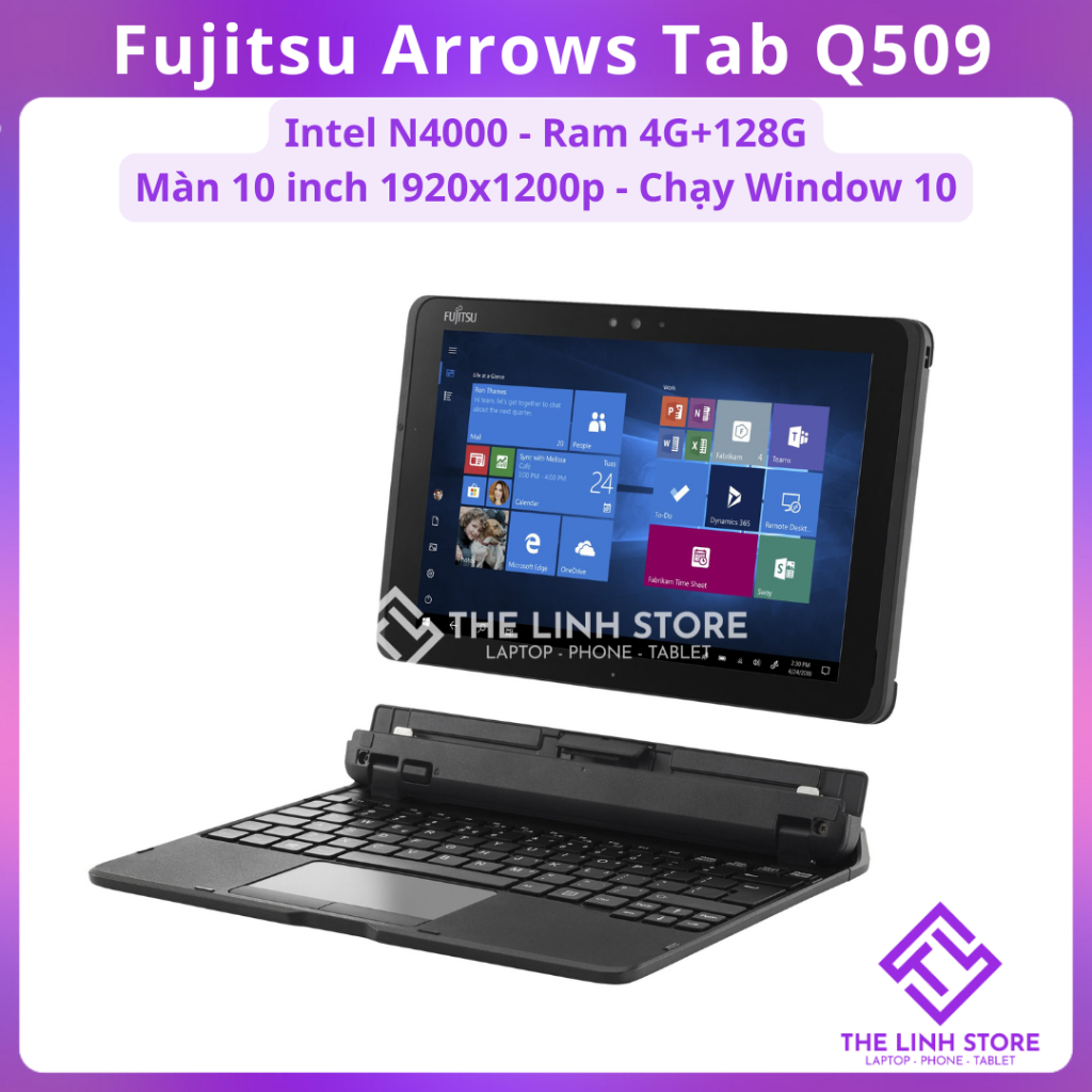 [Máy Cũ] Máy tính bảng Fujitsu ARROWS Tab Q509 chip intel N4000 - chạy Window10