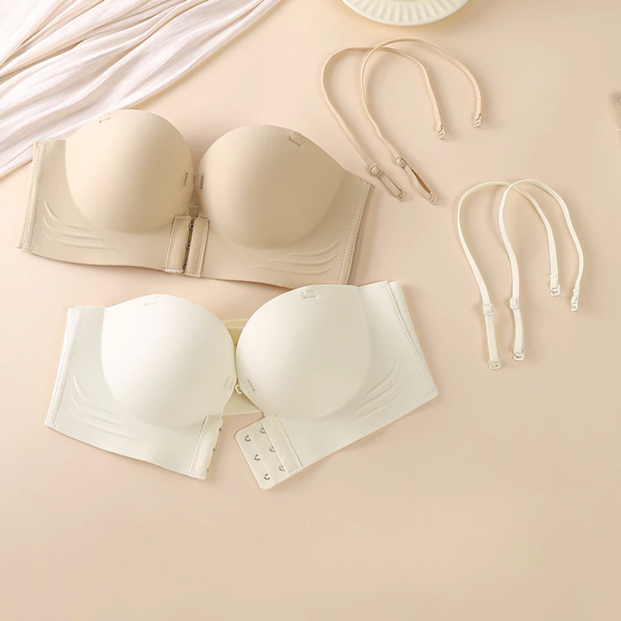[Peinn] Áo ngực nữ thời trang móc cài phía trước ngực nhỏ dành cho nữ Đồ lót không dây mềm mại dành cho nữ