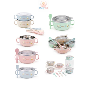 Bát Ăn Dặm Inox 304 Giữ Nhiệt Có Tay cầm an toàn.