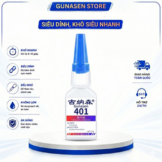 Keo Dán Đa Năng GUNASEN 401  Siêu Dính Dán Gỗ Thủy Tinh Kim Loại Gốm Sứ Cực Mạnh