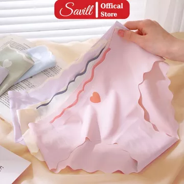 Quần lót nữ không lộ viền đúc su cạp vừa lượn sóng - Quần lót su mịn mát lạnh xinh xắn SAVILL L8520
