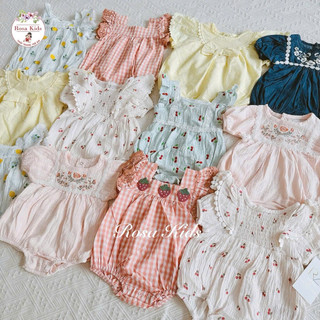 Size newborn-6m Bodychip, bộ liền thân đi chơi cho bé gái điệu đà tiểu thư