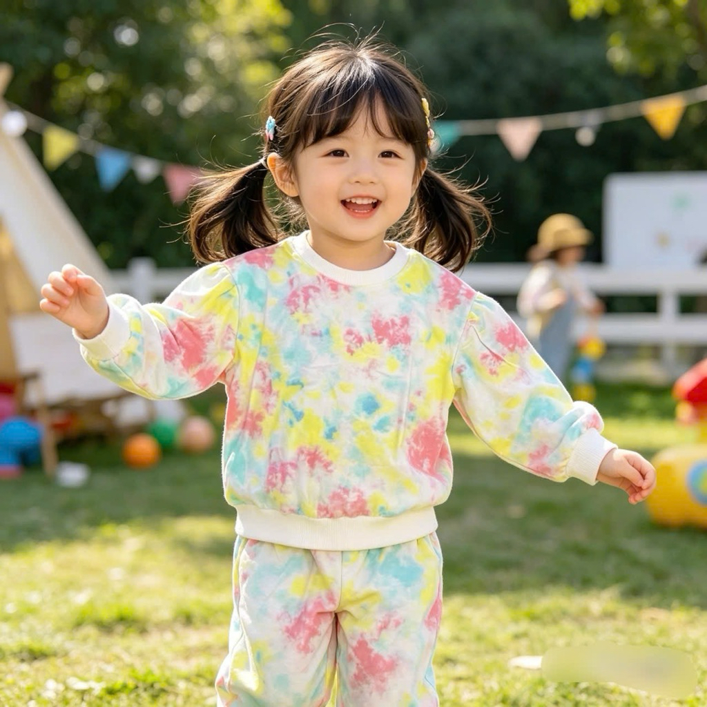 Bộ Nỉ Thu Đông Da Cá Loang Màu Bé Trai Bé Gái NM40K P006 (2–7 tuổi) – Set Đồ Giữ Ấm Cho Bé