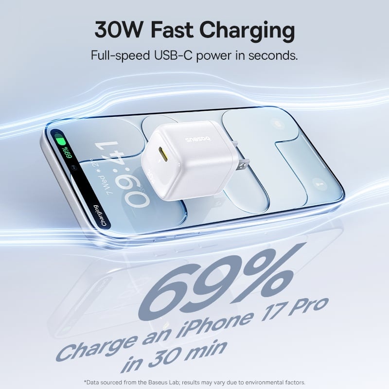Củ Sạc Nhanh Baseus EnerFill FN22 GaN 20W / 30W / 45W USB-C PD 3.0 Siêu Nhỏ Gọn, Sạc Nhanh Mạnh Mẽ, Tản Nhiệt Hiệu Quả