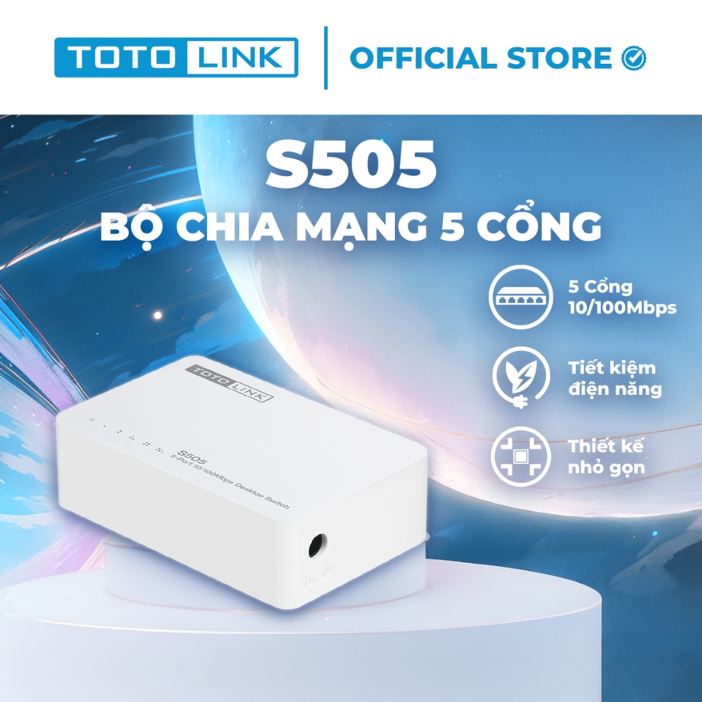 [Hoả Tốc] Bộ chia mạng Switch 5 cổng 10/100Mbps TOTOLINK S505_V5 cho PC Laptop dễ sử dụng
