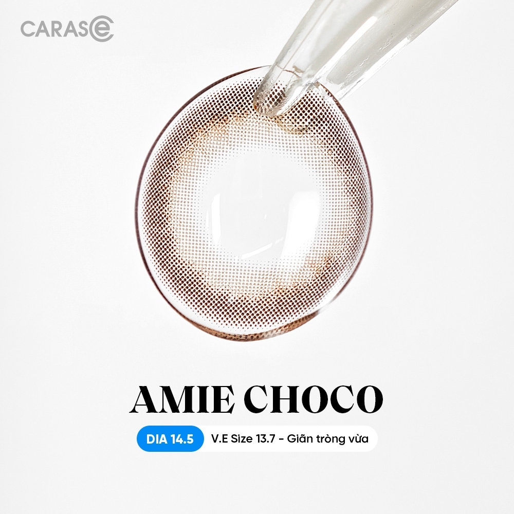 [QUÀ TẶNG][1 chiếc] Kính áp tròng khoá ẩm 8H 3 Tháng Màu Nâu Chocolate CARASE, Lens cận B AMIE CHOCO