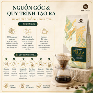 Cà Phê Hạt Rang Original Pour Over Arabica HANCOFFEE Rang Mộc Specialty, Vị Chua Thanh, Hương Hoa Cỏ