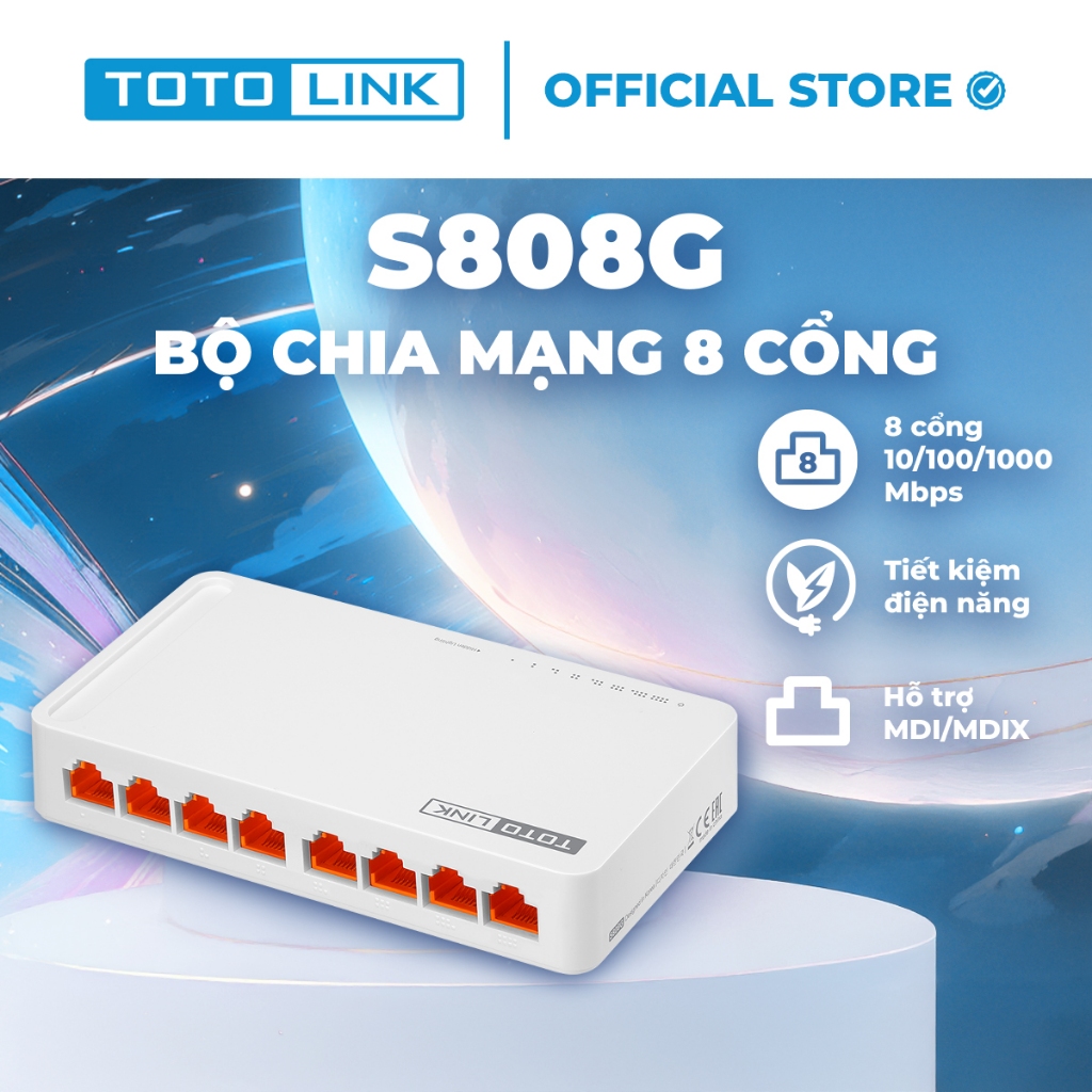 [Hoả Tốc] Bộ chia mạng Switch 8 cổng Gigabit TOTOLINK S808G V3 cho PC Laptop dễ sử dụng