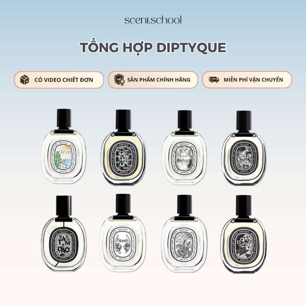 Tổng Hợp Nước Hoa Diptyque: Leau Papier, Orpheon, Tam Dao, Fleur De Peau,.... | Nước Hoa Unisex | Scent.school Perfume