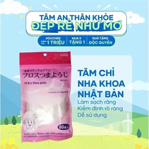 Tăm xỉa răng chỉ nha khoa 80 que túi zip cao cấp của Nhật Bản