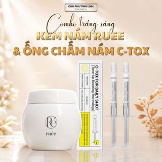 Combo Kem Nám Ruee + Set 2 Ống C-Tox For Daily CB0313 - Hỗ Trợ Mờ Thâm Sạm, Nâng Tông & Căng Bóng Da