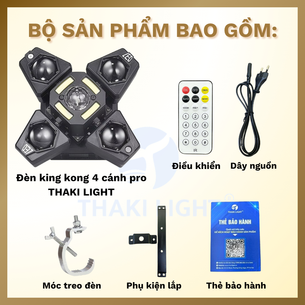 Đèn Sân Khấu King Kong 4 Cánh Pro THAKI LIGHT: Giải Pháp Ánh Sáng Đỉnh Cao Cho Mọi Bữa Tiệc