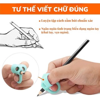 DỤNG CỤ ĐỊNH HÌNH CẦM BÚT CHO BÉ - COMBO 5 CÁI - SILICON MỀM CHỈNH TƯ THẾ CẦM BÚT LUYỆN CHỮ ĐẸP